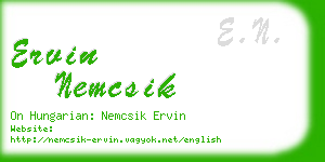 ervin nemcsik business card